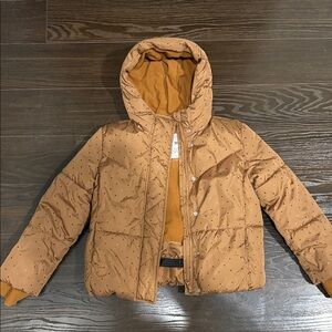 GAP Kids Tan Puffer Jacket with Hood